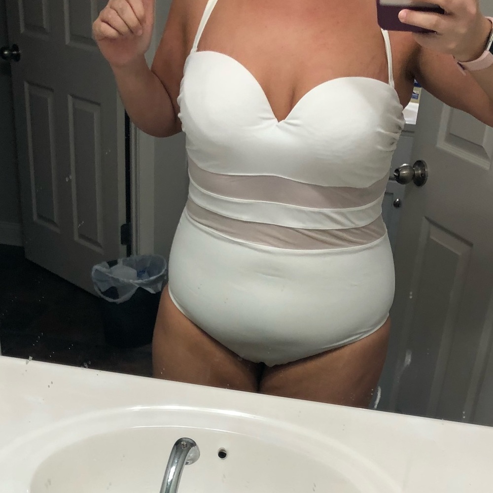 Torrid one piece mesh white